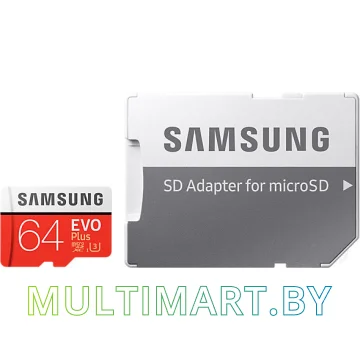Карта памяти Samsung EVO Plus microSDXC 64GB + адаптер